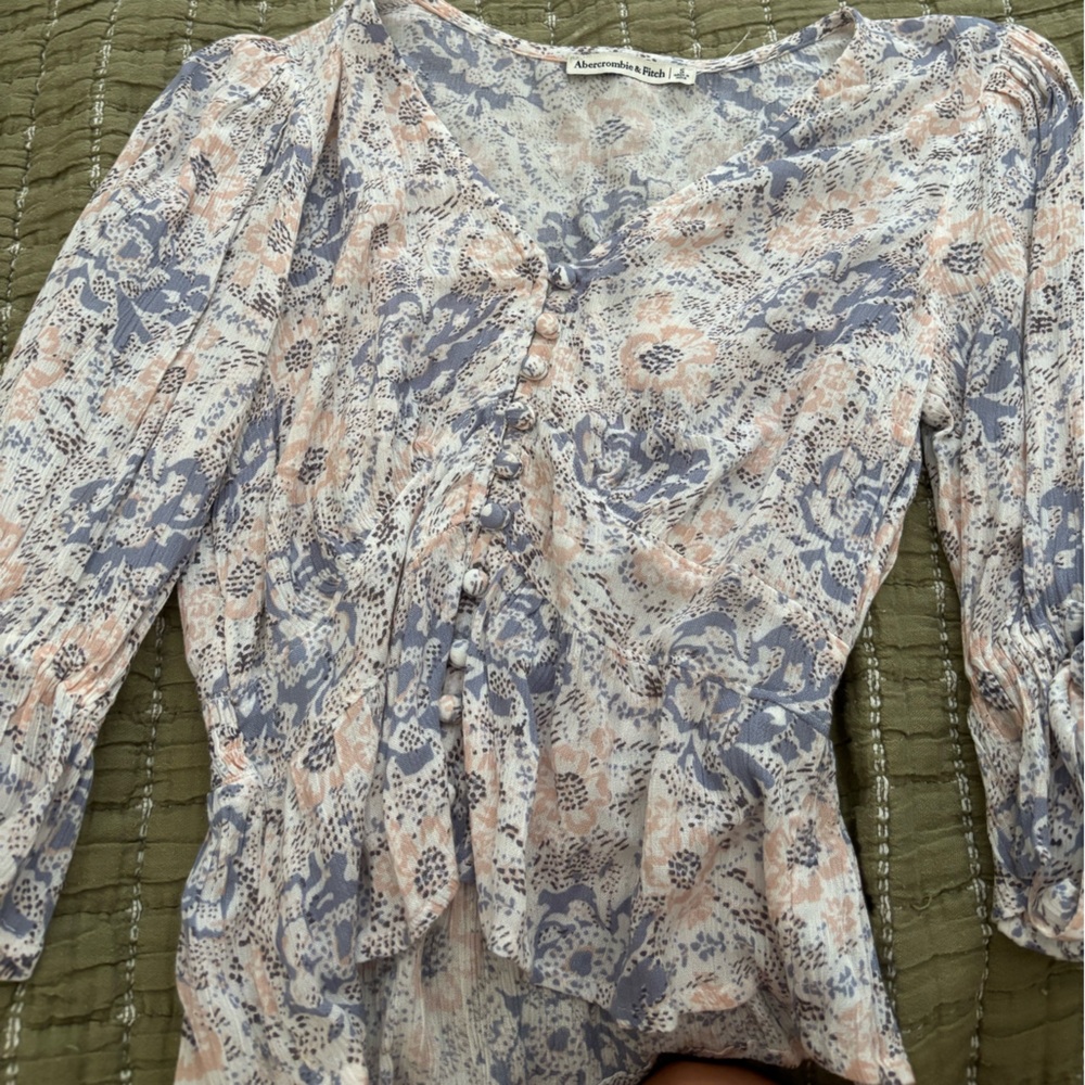 Abercrombie & Fitch Floral Blouse - Blue and Pink